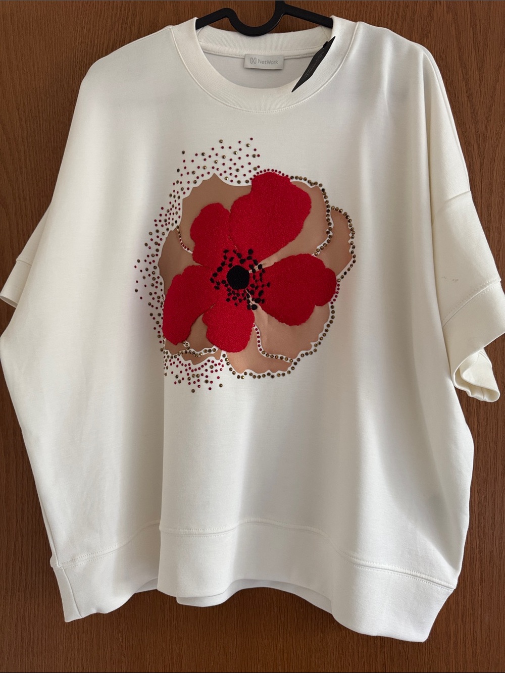 Weekend Max Mara Cream Floral Appliqué Sweatshirt
